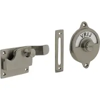 Intersteel | WC-overslag met bocht vrij / bezet | Nikkel Mat