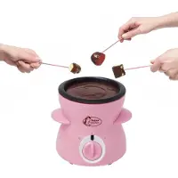 Bestron Chocolade Fondue DCM043P - Elektrische fondue - 5 personen - 10 Fonduevorkjes - Roze - 5 jaar garantie
