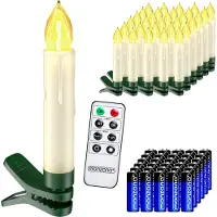 Monzana Kerstboomverlichting 30 LED Kaarsen Draadloos Warmwit