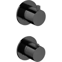 Hotbath Ace AC039EXT afbouwdeel inbouwthermostaat met 3-weg stop-omstel gepolijst zwart PVD