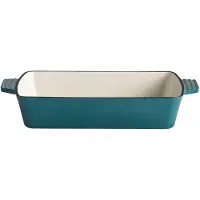 Aps 88317 "5 STARS" braadpan, geëmailleerd gietijzer, 33 x 24 cm, hoogte 6,5 cm, turkoois, Gerechten voor gratineren, Turkoois