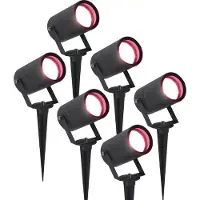 HOFTRONIC™ 6x Smart WiFi Prikspot Spikey aluminium zwart RGBWW IP65 - Tuin spots, spots bodem buiten