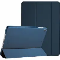 Ntech iPad 2021 hoes Silicone hoesje soft cover Donker Blauw - iPad 2021 hoes - iPad 9e/8e/7e Generatie hoes Smart hoes Trifold - iPad 2020 hoes