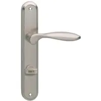 Intersteel Deurkruk George op langschild met toilet-/badkamersluiting 63/8 mm - nikkel mat