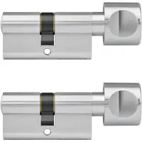 Dom knopcilinder Plura 30/30mm - SKG 2 sterren - 2 gelijksluitende knopcilinders