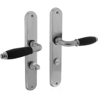 Intersteel Deurkruk Courgette op ovaal schild met toilet-/badkamersluiting 63/8 mm - mat chroom