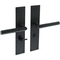 Intersteel Deurkruk Jura met schild 250x55x2mm WC63/8 zwart