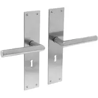 Intersteel Deurkruk Jura met schild 250x55x2mm sleutelgat 56mm rvs geborsteld