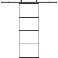 vidaXL Schuifdeur met beslag 76x205 cm ESG-glas en aluminium