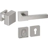 Hardbrass Voordeurset Quadro 60 3-delig vierkant SKG3 met kerntrekbeveiliging - RVS