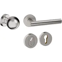 Hardbrass Voordeurset Sfera 3-delig rond SKG3 met kerntrekbeveiliging- RVS