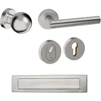 Hardbrass Voordeurset Sfera rond SKG3 met kerntrekbeveiliging - RVS