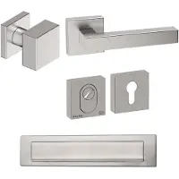 Hardbrass Voordeurset Quadro 50 vierkant SKG3 met kerntrekbeveiliging - RVS