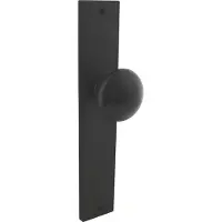 Intersteel knopschild rechthoekig 245x45mm vaste knop en wisselstift blind - mat zwart