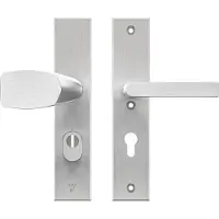 Axa Edge Plus veiligheidsbeslag voordeur rechthoekig Wing knop/Blok-kruk PC72 met kerntrekbeveiliging SKG3 - aluminium