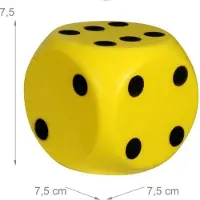 Johntoy foam dobbelsteen 7,5 cm oranje
