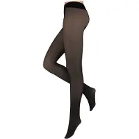 Sarlini Fleece panty - Dames - Zwart/Nude - Maat L/XL - gevoerde panty - fleece panty zwart - thermo panty - Tiktok panty - warme panty