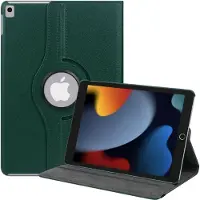 Ntech Hoes geschikt voor iPad 2021 / 2020 / 2019 (9e/8e/7e Generatie / 10.2 inch) - 360° draaibare Bookcase - Pine Groen