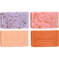 Le Chatelard 1802 Set Marseille zeep 4x100 gram in geuren lavendel-rozen-magnolia-sandalwood