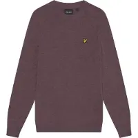 Lyle & Scott Heren Trui Lyle And Scott in lamswolmix met ronde hals in paars