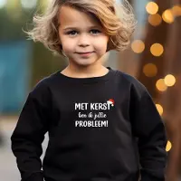 B&C Uniseks-Kersttrui kinderen- Met kerst ben ik jullie probleem- maat 110/116 kleur sweater zwart