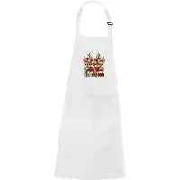 Roly Wit schort met Full Color Ho Ho Ho met schattige rendieren