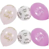 Chaks Baby kraamfeest/geboorte ballonnen - Hello Baby - 12x stuks - roze - babyshower