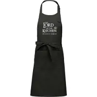 Kariban mijncadeautje - Luxe - Keuken - Kook - Barbecueschort - BBQ schort - The Lord of the Kitchen - The return of the Master - chique grijs