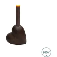 Vase the World Kandelaar Divide | Hartvormig | Liefde | Walnoot hout | Ø11 x H7 cm