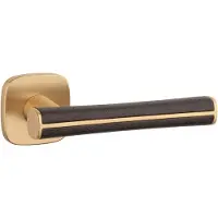 Aprile deurklink Davidia Afgerond – Mat goud /bruin leer