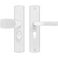 Axa Curve Plus veiligheidsbeslag voordeur gebogen schild Wing-knop/Blok-kruk PC55 met kerntrekbeveiliging SKG3 - aluminium