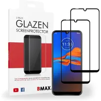 BMAX 2-pack Motorola Moto E6 Plus Glazen Screenprotector - Full Cover - Zwart