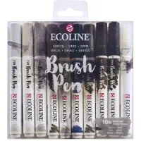 Talens Ecoline Brushpen Talens Ecoline set à 10 stuks grijs