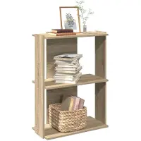 vidaXL Boekenkast 3-laags 60x30x80 cm bewerkt hout sonoma eikenkleurig