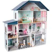Deqube Houten Poppenhuis Met 4 Verdiepingen Premium
