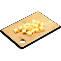 Kesper Keuken voedsel bereiden snijplank - 23 x 15 cm - bamboe hout - zwarte rand - luxe versie