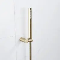 FortiFura Calvi Handdoucheset - 22.5cm - staaf - met houder - anti-twist slang - 150cm - Geborsteld Messing PVD (Goud) SW720570/SW720567/SW706206