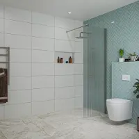 FortiFura Galeria inloopdouche - 70x200cm - ribbelglas - wandarm - Geborsteld Gunmetal PVD SW797949/SW797907