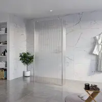 FortiFura Galeria Vrijstaande Inloopdouche - 100x200cm - Helder geribbeld - antikalk - 8mm veiligheidsglas - 2 zijwanden 40cm - wandsteunen en hoekprofielen - Geborsteld RVS PVD (RVS) SW927769