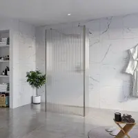FortiFura Galeria Vrijstaande Inloopdouche - 100x200cm - Helder geribbeld - antikalk - 8mm veiligheidsglas - 2 zijwanden 40cm - wandsteunen en hoekprofielen - Geborsteld Gunmetal PVD SW927771