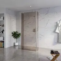 FortiFura Galeria Vrijstaande Inloopdouche - 90x200cm - Rookglas - antikalk - 8mm veiligheidsglas - 2 zijwanden 40cm - wandsteunen en hoekprofielen - Geborsteld RVS PVD (RVS) SW927769