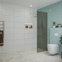 FortiFura Galeria inloopdouche - 70x200cm - rookglas - wandarm - Geborsteld RVS PVD (RVS) SW797941/SW797908