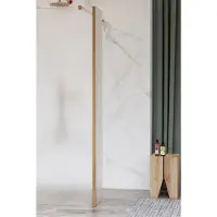 FortiFura Galeria zijwand - 40x200cm - mat glas - 8mm - met hoekprofiel - Geborsteld koper PVD (Koper) SW797921 / SW876703