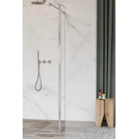 FortiFura Galeria zijwand - 30x200cm - helder glas - 8mm - met hoekprofiel - Geborsteld RVS PVD (RVS) SW797909 / SW798730
