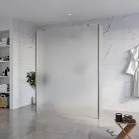 FortiFura Galeria Vrijstaande Inloopdouche - 160x200cm - Glas mat - antikalk - 8mm veiligheidsglas - 2 zijwanden 40cm - wandsteunen en hoekprofielen - Geborsteld Gunmetal PVD SW927771