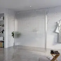 FortiFura Galeria Vrijstaande Inloopdouche - 180x200cm - helder geribbeld - antikalk - 8mm veiligheidsglas - 2 zijwanden 40cm - wandsteunen en hoekprofielen - PVD - geborsteld RVS SW927769