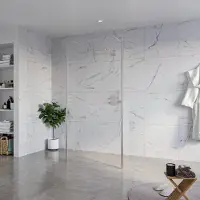 FortiFura Galeria Vrijstaande Inloopdouche - 100x200cm - Helder - antikalk - 8mm veiligheidsglas - 2 zijwanden 40cm - wandsteunen en hoekprofielen - Geborsteld RVS PVD (RVS) SW927769
