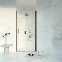 FortiFura Galeria Douchedeur - 80x200 - Profiel - veiligheidsglas - anti kalk - Geborsteld Gunmetal PVD SW1122483