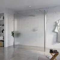 FortiFura Galeria Vrijstaande Inloopdouche - 180x200cm - helder geribbeld - antikalk - 8mm veiligheidsglas - 2 zijwanden 30cm - wandsteunen en hoekprofielen - PVD - geborsteld gunmetal (antraciet)