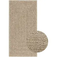 vidaXL Vloerkleed ZIZUR beige binnen en buiten 60x110 cm jute look
